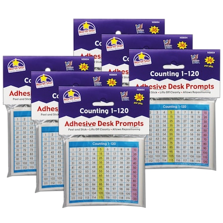 Adhesive Counting 1-120 Desk Prompts, 216PK